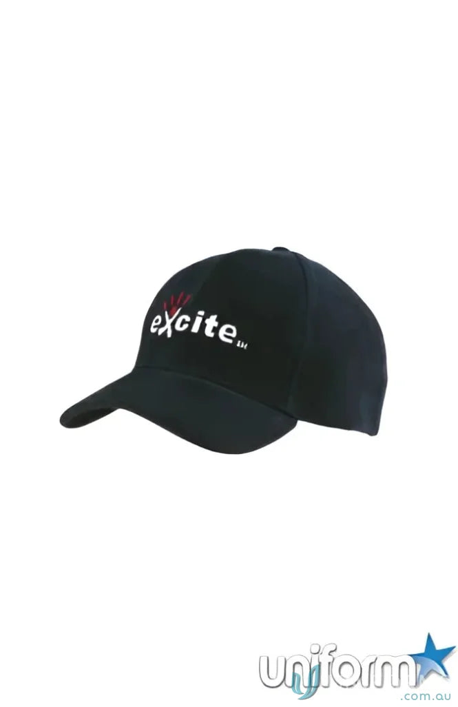 Black baseball cap made from premium brushed heavy cotton for a stylish look