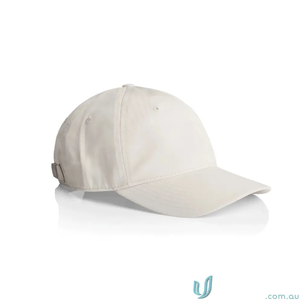 Plain light-colored baseball cap with adjustable metal clasp and strap for a comfy fit