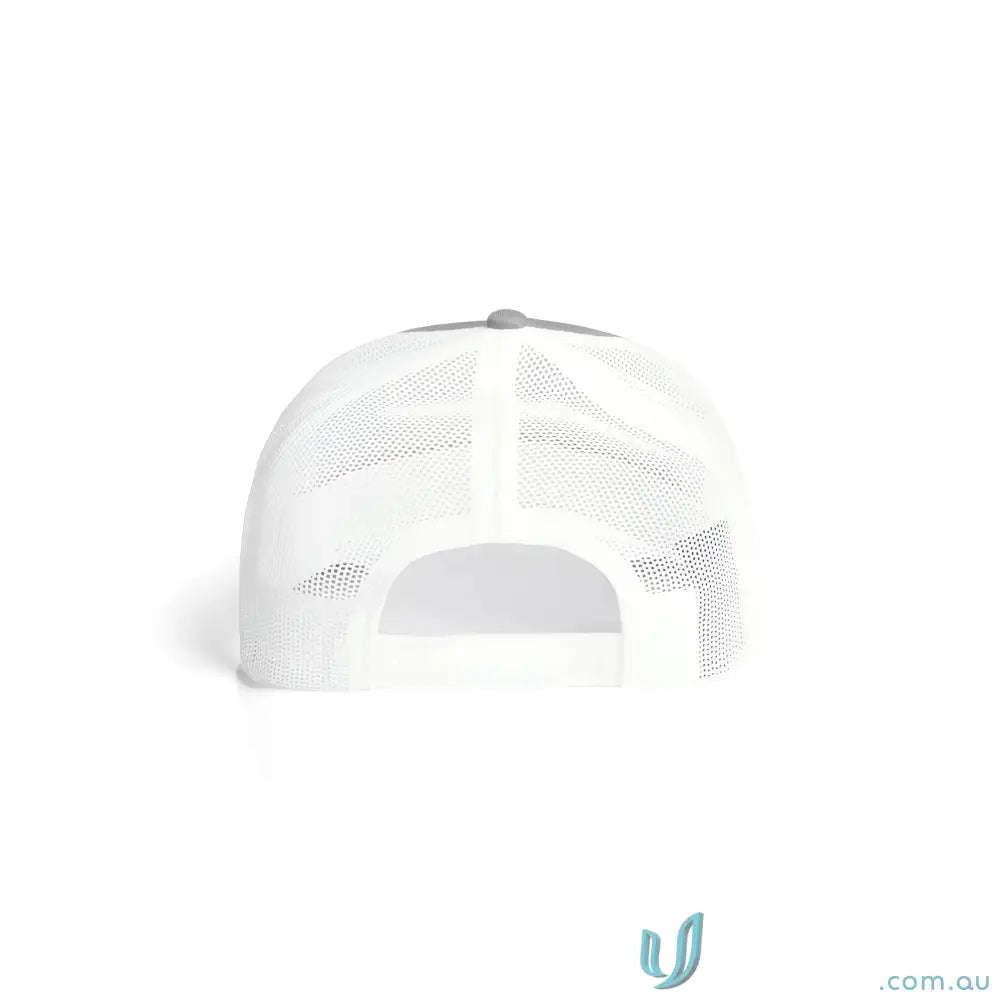 Premium Mesh Contrast Trucker Cap 1191 with recycled polyester, curved peak, grey front, white mesh back