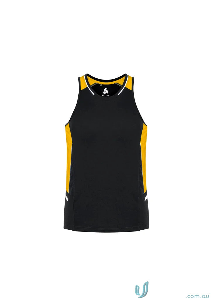 Black and gold athletic tank top from Renegade Singlet SG702M Biz Cool Micro