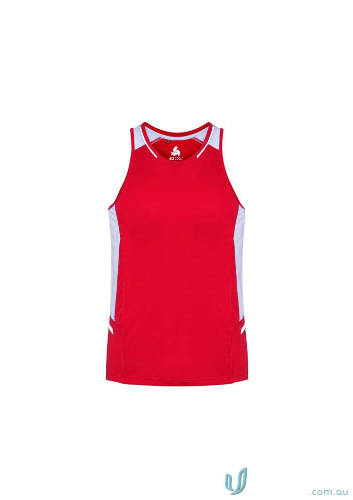 Red and white Renegade Singlet SG702M biz cool micro athletic tank top for men