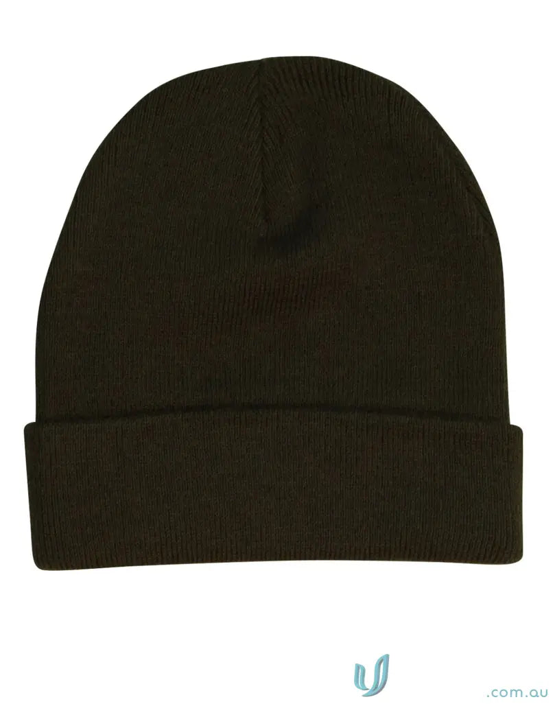 Dark knit beanie from ch28 Roll-Up Acrylic Beanie collection showcasing winning spirit roll