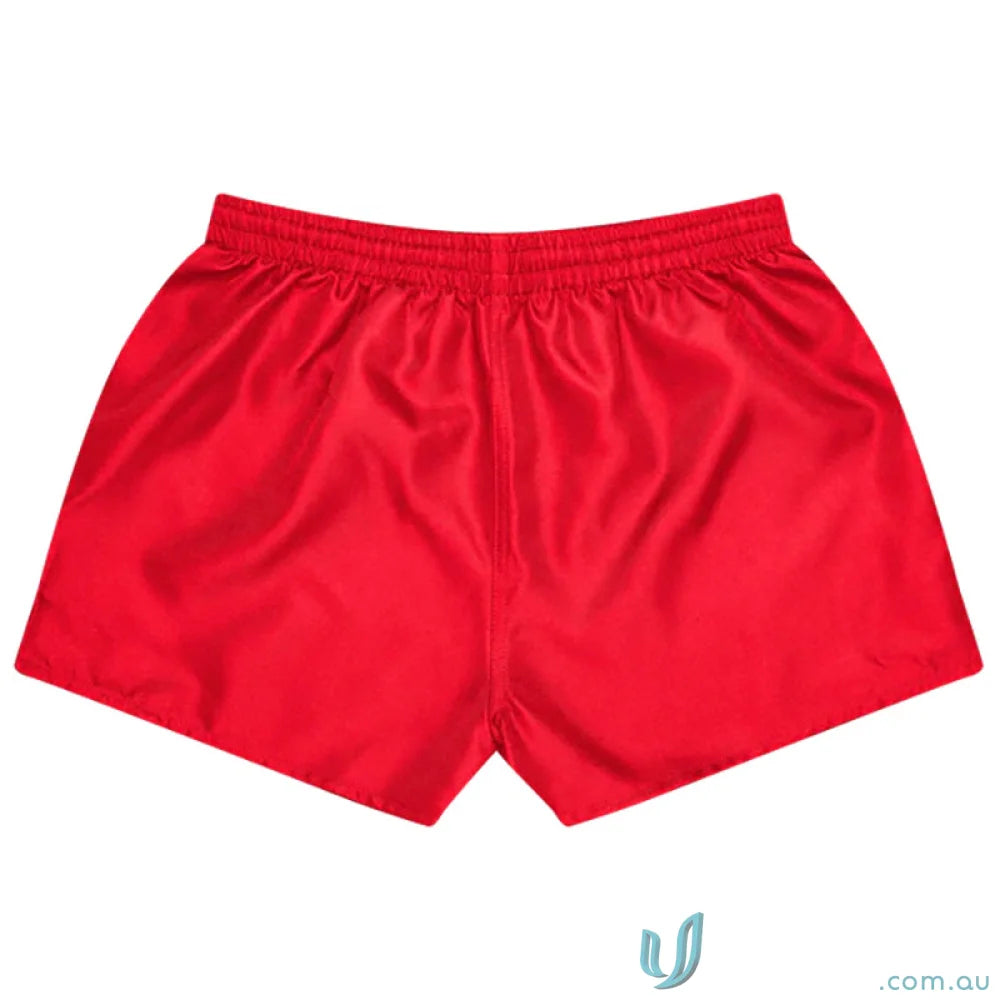 Red satin athletic shorts from Rugby Mens Shorts, perfect work uniforms or casual wear