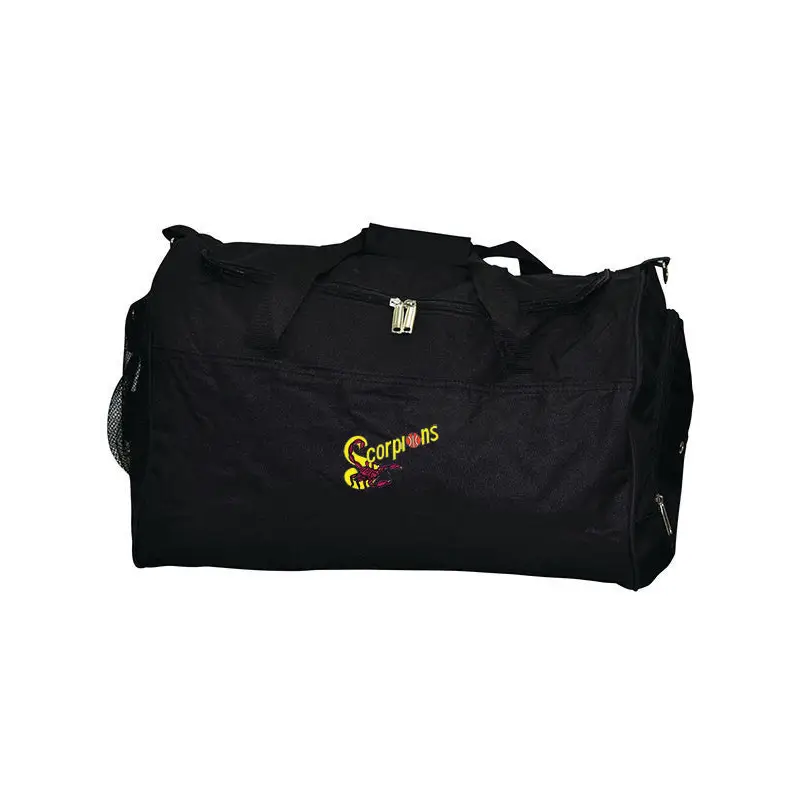 Black duffel bag.