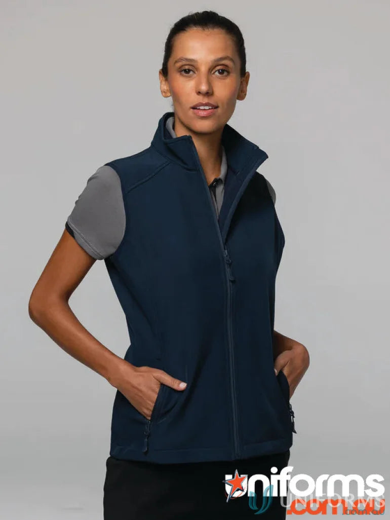 Navy blue softshell vest from Selwyn Ladies Vest, perfect for workwear and uniforms