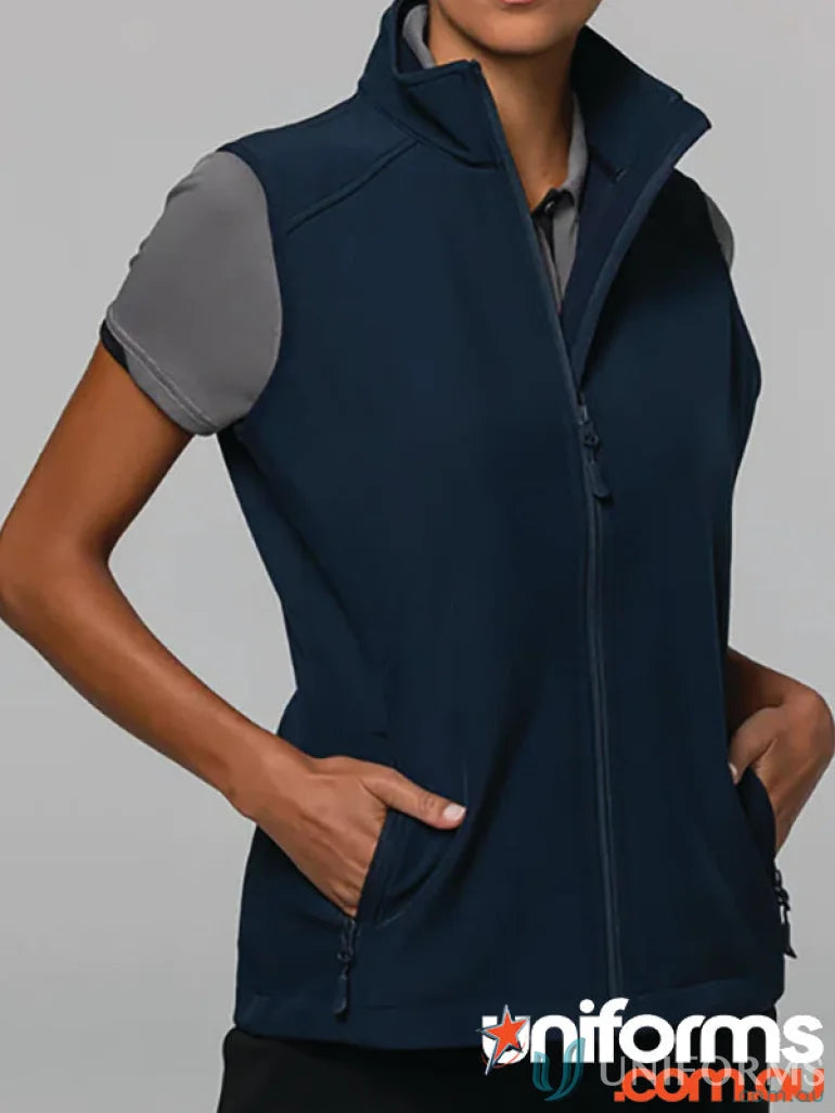 Navy blue softshell vest from Selwyn Ladies Vest, perfect for uniforms or workwear