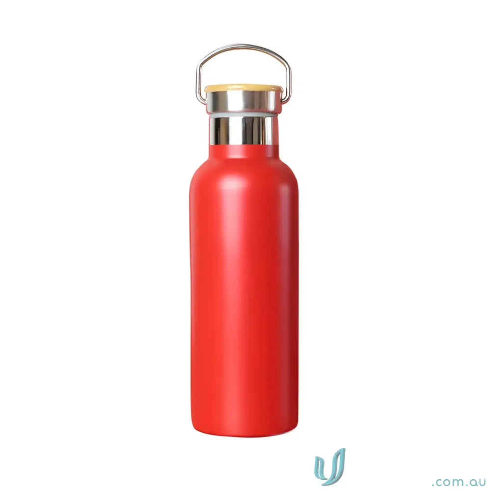Red stainless steel Shadow 500ml water bottle with handle for everyday use