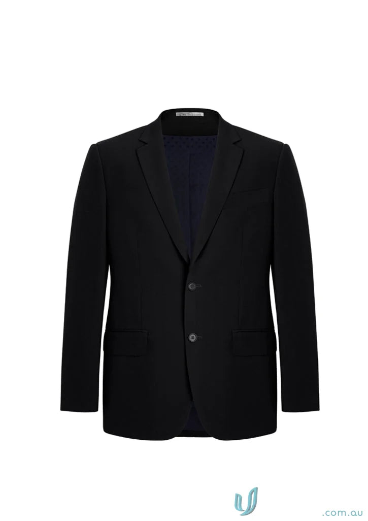 Men’s Siena black two-button suit jacket with non-functional sleeve buttons