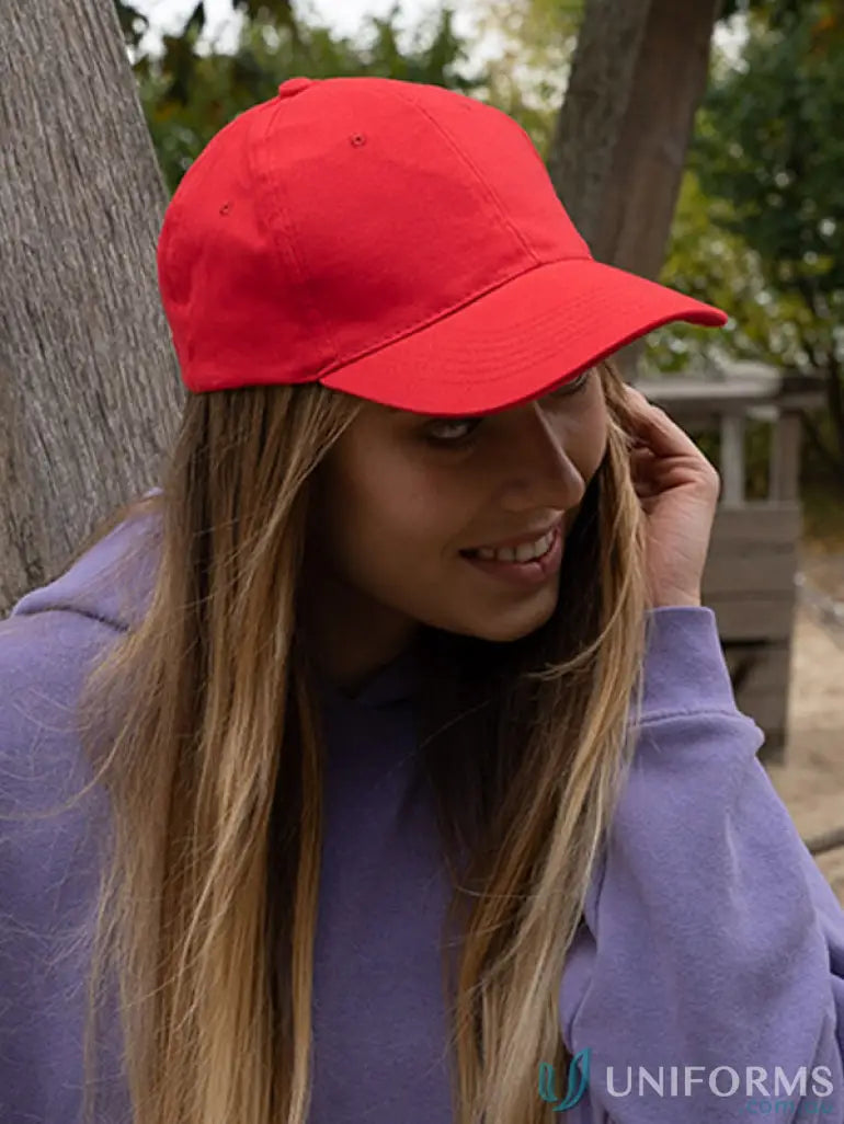 Woman in Red SnapBack Cap with Imprint, high stock range, perfect for wide days