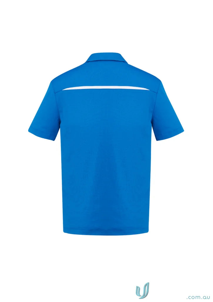 Blue short-sleeved polo shirt from collection Sonar Polo with bizcool contrast panels