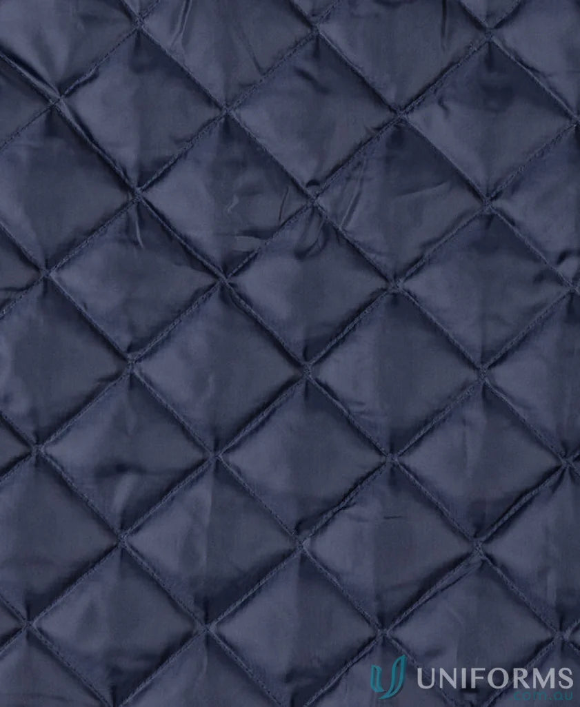 Navy blue quilted fabric on JB’s Southern Lands Jacket with adjustable sleeve openings