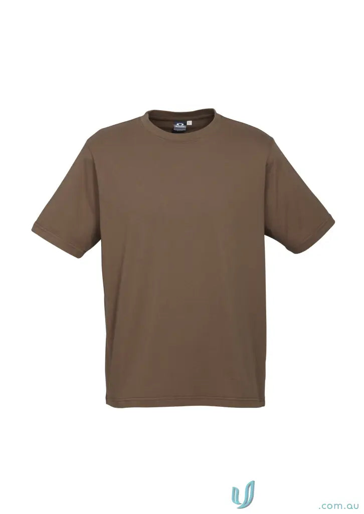 Southport Tee plain brown ice short sleeve biz collection mens ice with twin needle sleeve