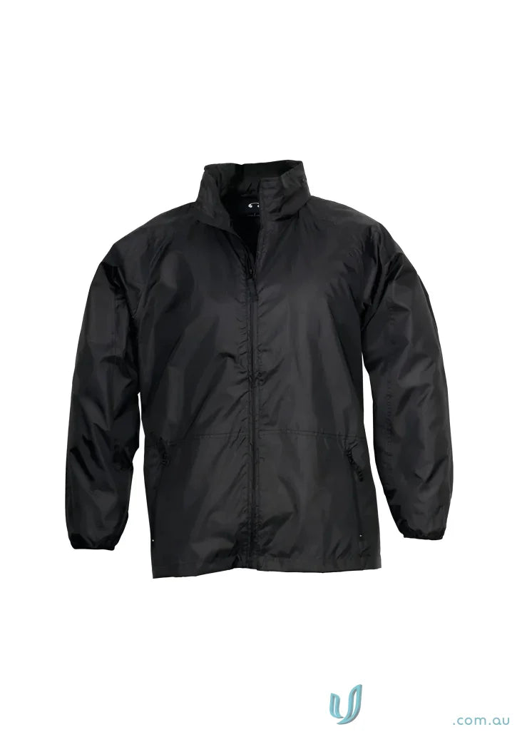 Black waterproof Spinnaker Jacket J833 from Biz Collection Unisex, perfect for light rain