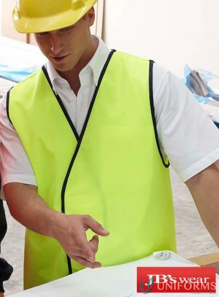 Yellow safety vest with staff printed design, extra large size, meets Australian standards