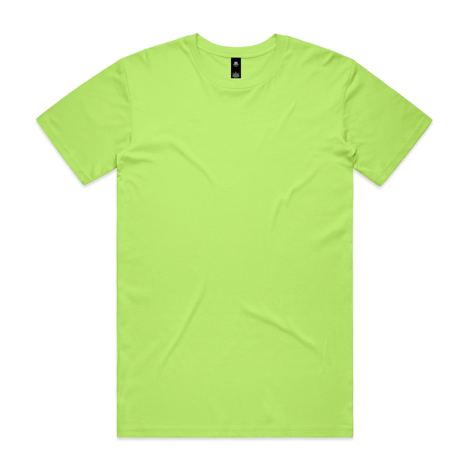 A vibrant lime green planett staple tee with short sleeves and smooth fabric perfect for workwear uniforms