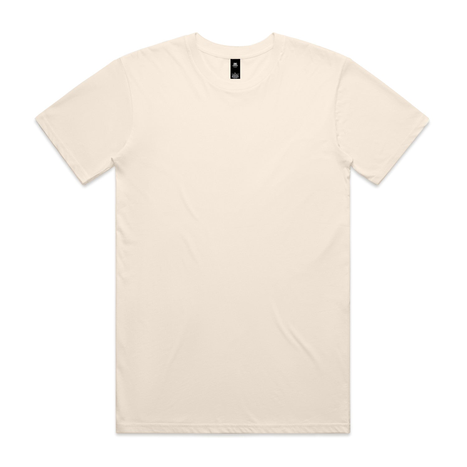 Cream-colored cotton planett staple tee with crew neck and short sleeves perfect for workwear and uniforms