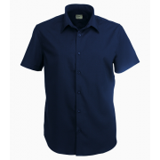 easy care shirt 2061S Stencil Men's Essential Short Sleeve Shirt in Navy