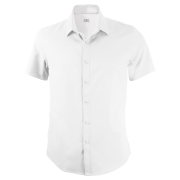easy care shirt 2061S Stencil Men's Essential Short Sleeve Shirt in White