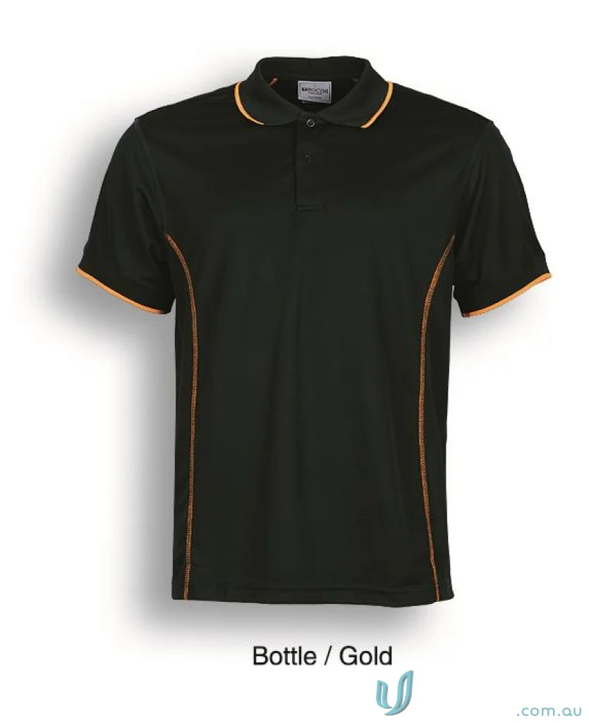 Bocini CP0910 Stitch Polo in Bottle/Gold