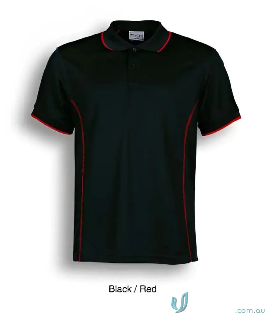 Bocini CP0910 Stitch Polo - Large Sizes in Black/Red