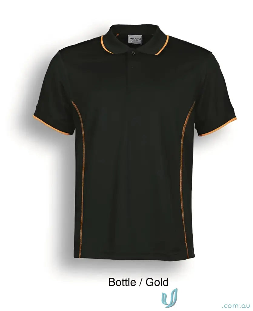Bocini CP0910 Stitch Polo - Large Sizes in Bottle/Gold