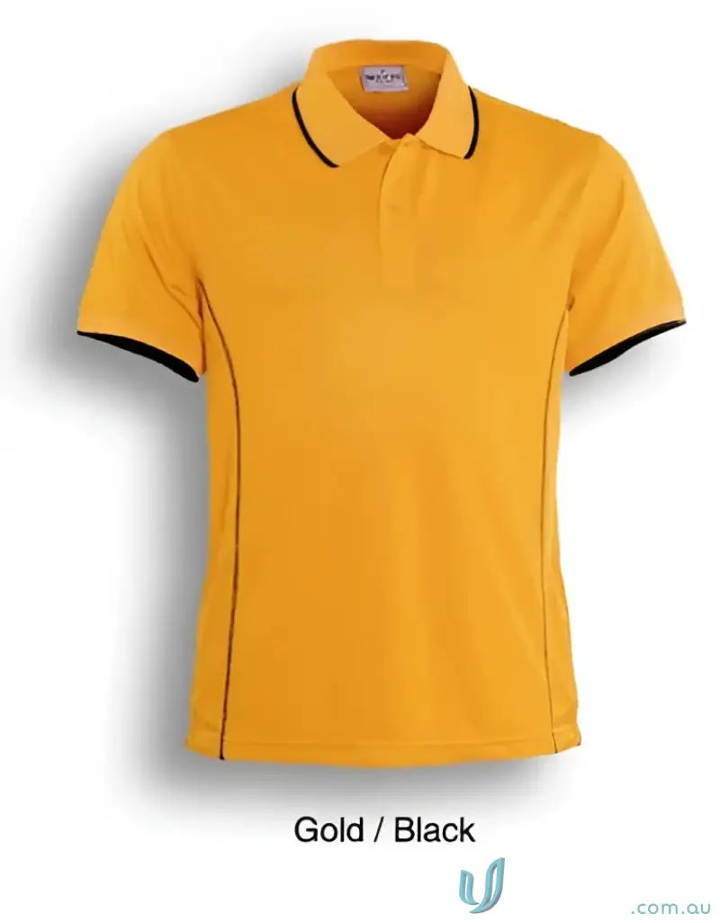 Bocini CP0910 Stitch Polo - Large Sizes in Gold/Black