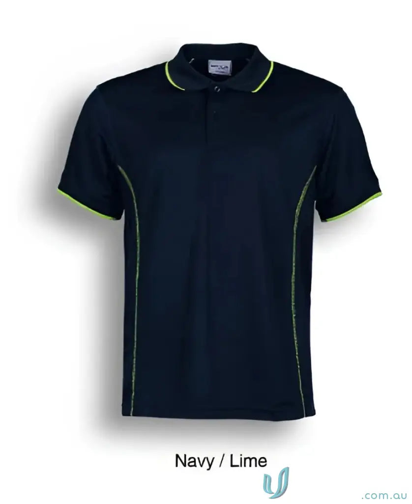 Bocini CP0910 Stitch Polo - Large Sizes in Navy/Lime