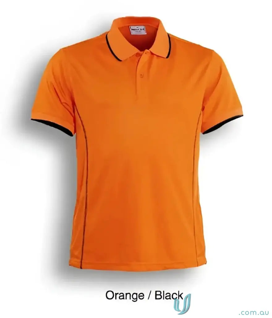 Bocini CP0910 Stitch Polo - Large Sizes in Orange/Black