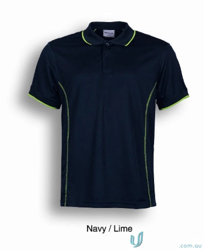 Bocini CP0910 Stitch Polo in Navy/Lime