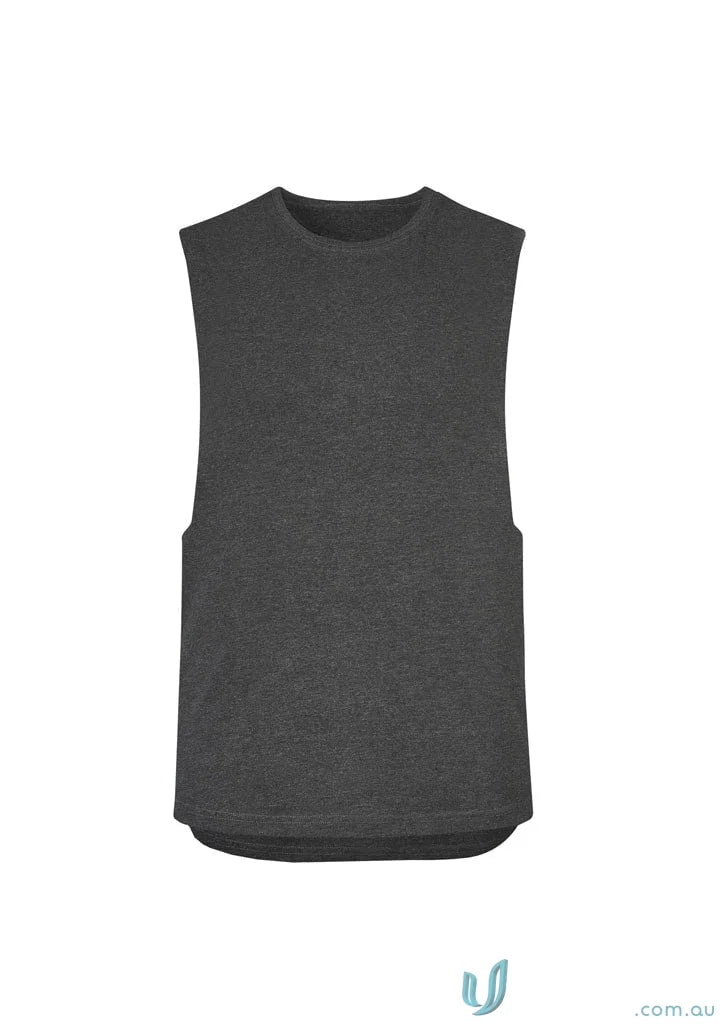Gray Mens Streetworx Sleeveless Tee with drop armholes and sleeveless workwear vibe