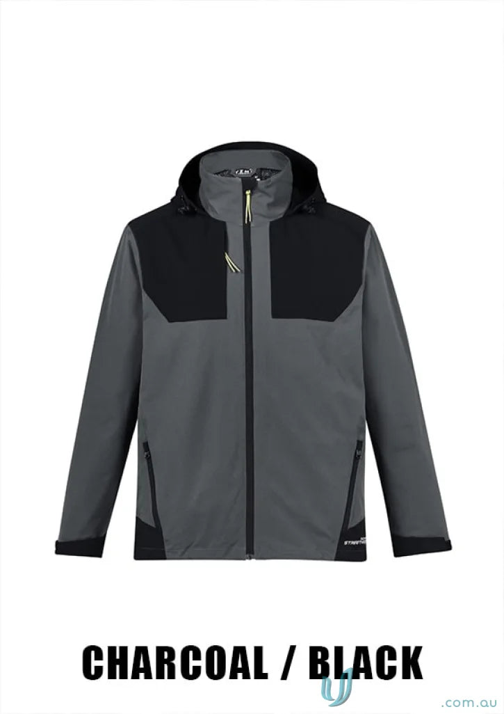 Charcoal black Streetworx Stretch Waterproof Jacket with quick-close cuff adjusters