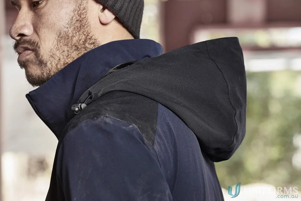 Navy blue Streetworx Stretch Waterproof Jacket with quick-close cuff adjusters for next-level style