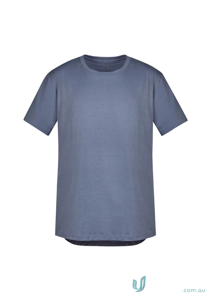 Blue Streetworx Tee Shirt in breathable cotton slim fit with a curved hem modern tee style