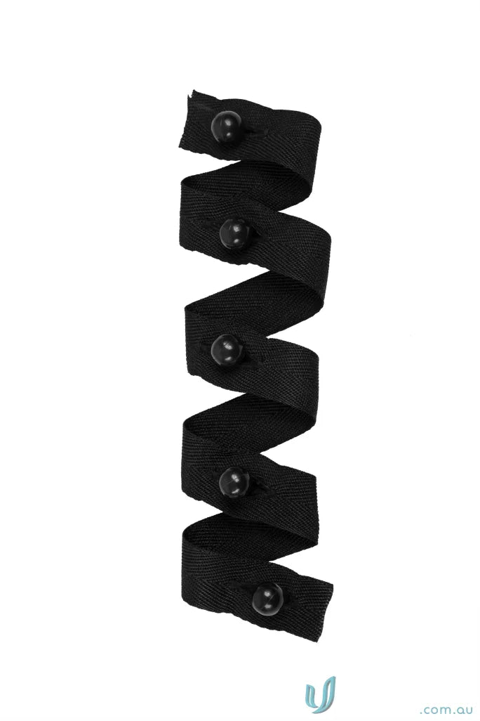 Black ribbon with spiral stud buttons from Workcraft Stud Buttons on Tape Set for uniforms