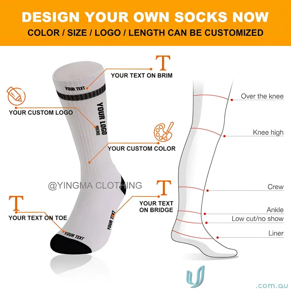 Customizable sports socks design options for your perfect pair of custom sports socks