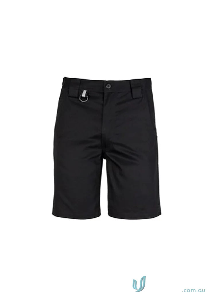 Black casual shorts from Syzmik Mens Plain Utility Shorts collection perfect for everyday wear