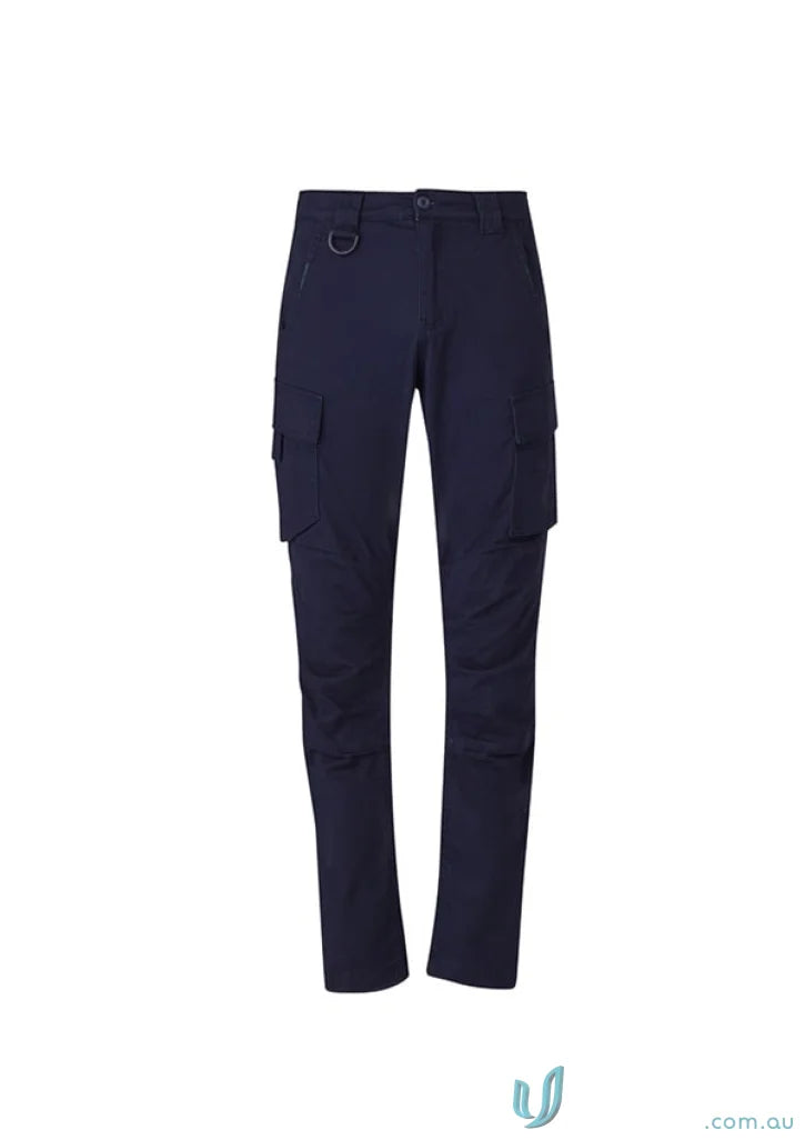Navy blue Syzmik Streetworx men’s curved cargo pants for streetwear style