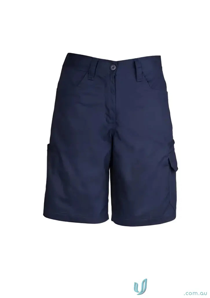 Navy blue syzmik womens plain utility short ZWL011 for unbeatable comfort and style