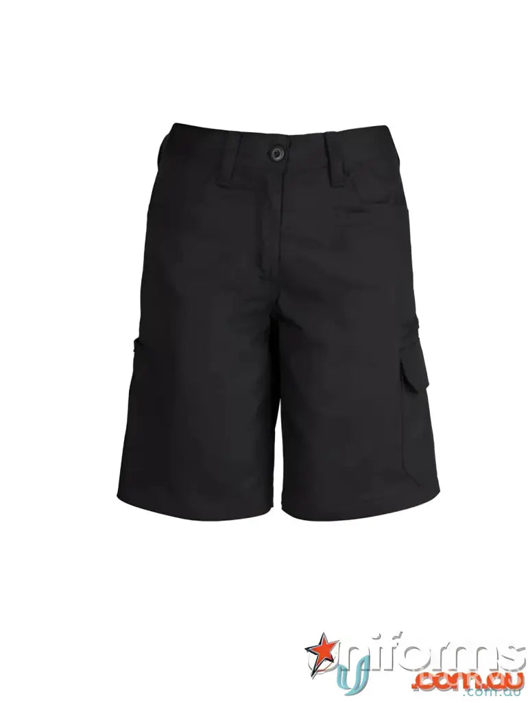 Black cargo shorts from Syzmik Womens Plain Utility Short ZWL011 for unbeatable comfort