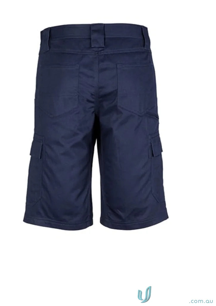 Navy blue Syzmik Mens Midweight Drill Cargo Short ZW012 for rugged style