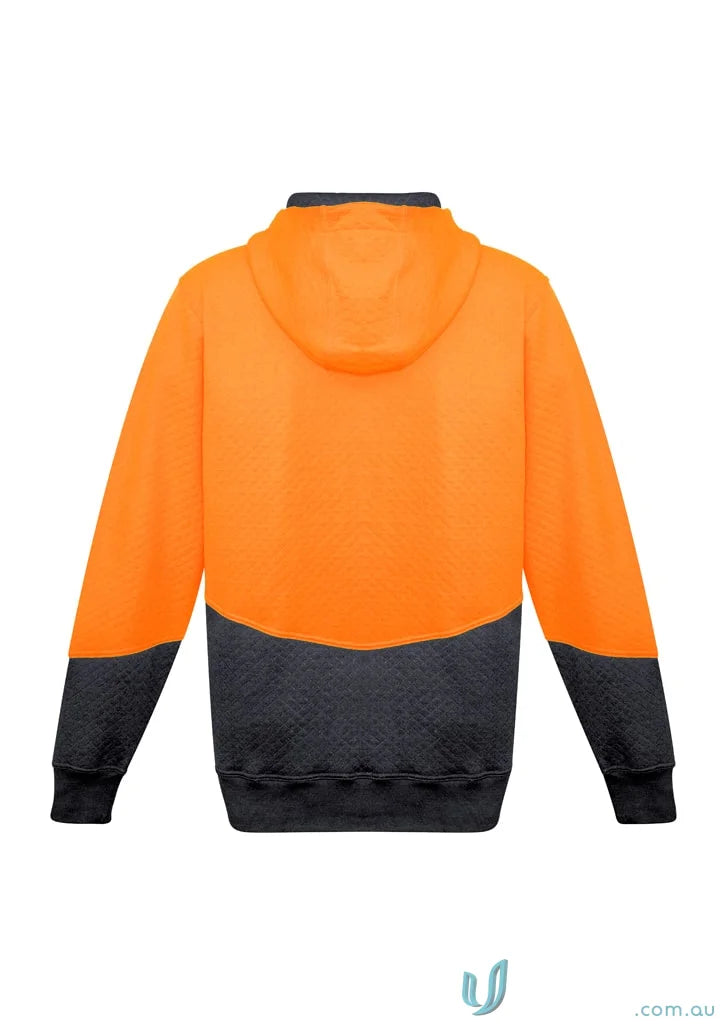 Orange and black syzmik unisex textured jacquard hoodie ZT477 for comfy style