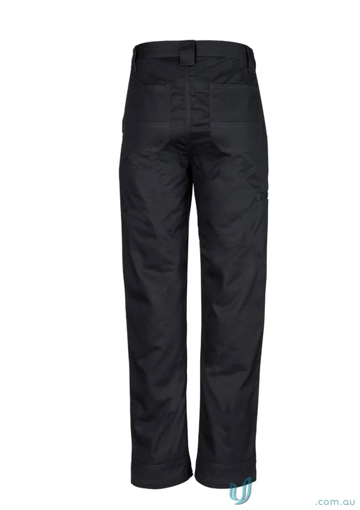 Syzmik mens plain utility pants zw002 with black straight-leg and wide belt loops