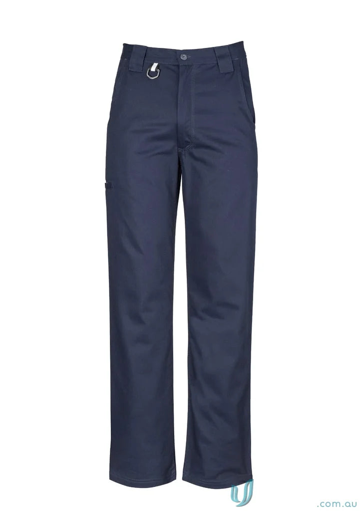 Navy blue Syzmik Mens Plain Utility Pants ZW002 with wide belt loops for work