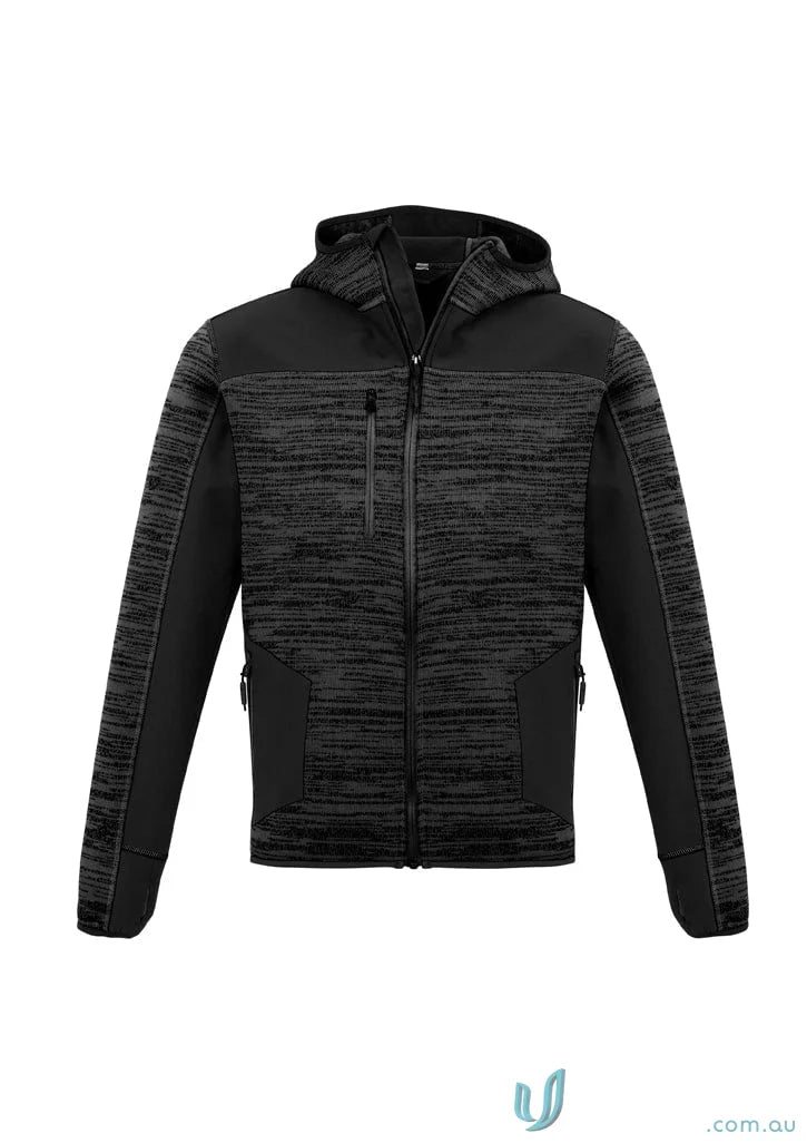 Black and gray Syzmik Streetworx reinforced knit hoodie ZT360 for street style