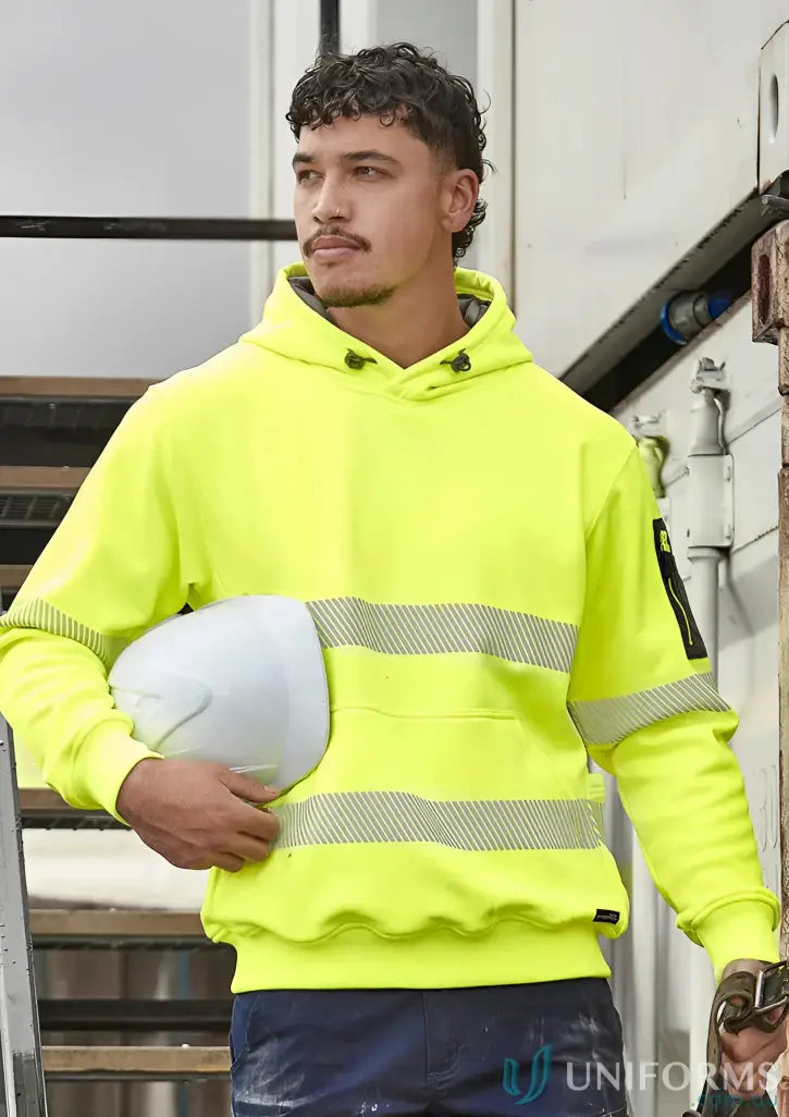Syzmik Streetworx Water Resistant Hoodie with segmented reflective tape for visibility