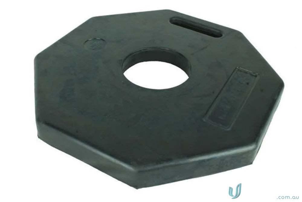 Black hexagonal weight plate for T Top Bollard 8 Kg Base, ideal for workwear setups
