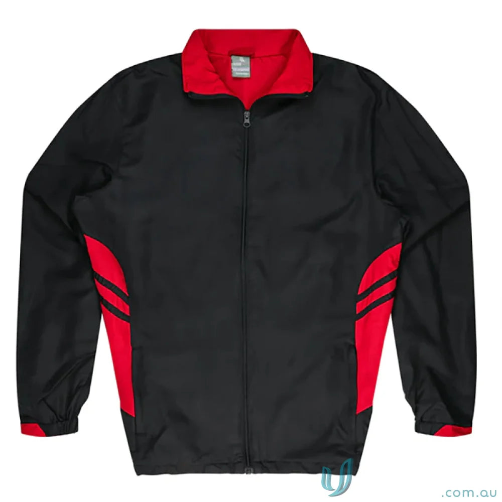 Black and red Tasman Mens Tracktops perfect for uniforms or casual workwear styles