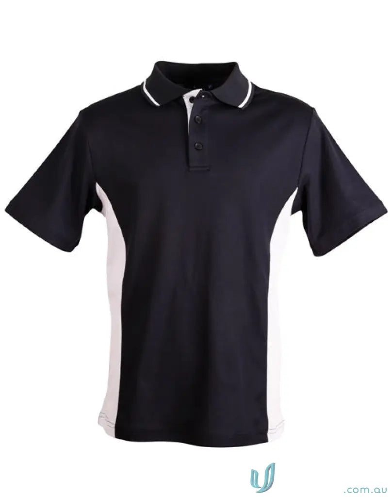 Black and white contrast short sleeve polo shirt from Team Mate Polo collection