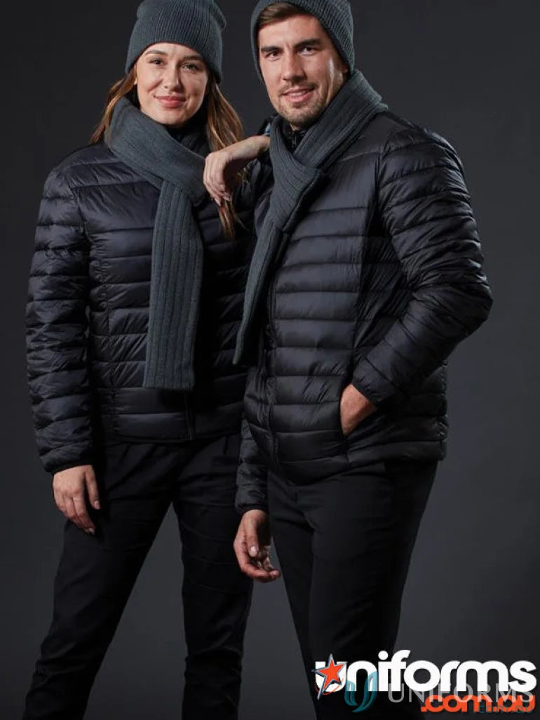 Matching puffer jackets, scarves, and beanies from The Puffer with enhanced thermal properties