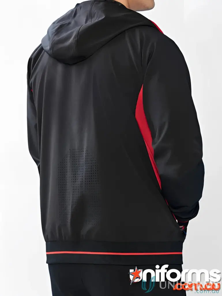 Titan Men’s Team Jacket j920m black hoodie with red panels and perforated back detailing